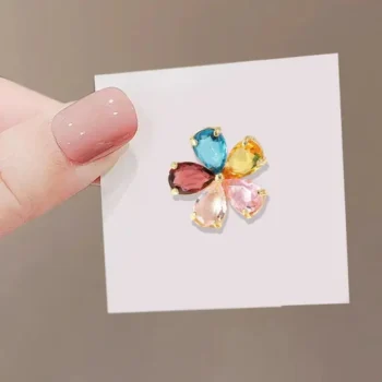 Rainbow Blossom Flower Brooch/Coatpin