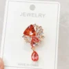 Scarlet Glow Bloom Brooch