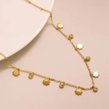 Golden Sun Charm Stainless Steel Locket