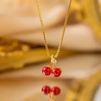 Red Cherry Pendant Necklace