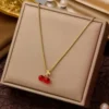 Red Cherry Pendant Necklace