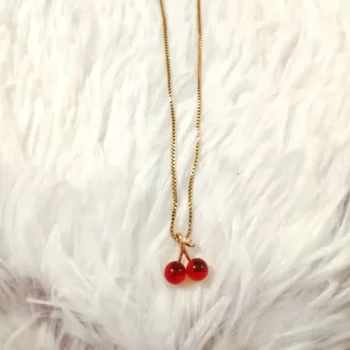 Red Cherry Pendant Necklace