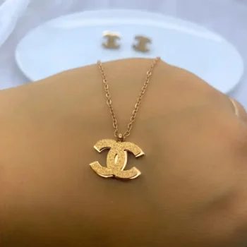 Gold Double C Pendant Necklace