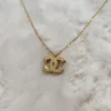 Gold Double C Pendant Necklace