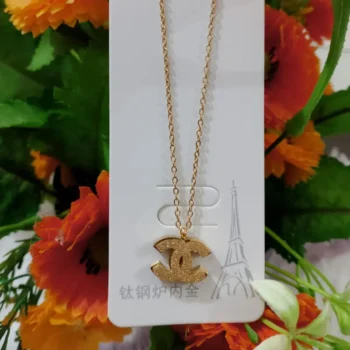Gold Double C Pendant Necklace