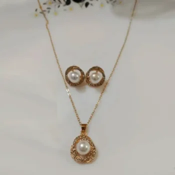 3pcs Rhinestone Jewelry Set Including Necklace, Earrings