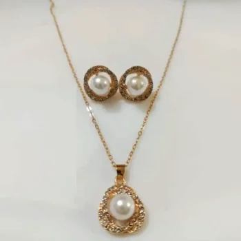 3pcs Rhinestone Jewelry Set Including Necklace, Earrings