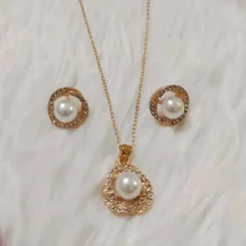 3pcs Rhinestone Jewelry Set Including Necklace, Earrings