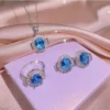 Diamond Cut Multi Zircon Jewellery Set