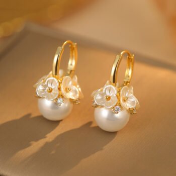 Elegant Pearl Drop Hook Earrings for Women