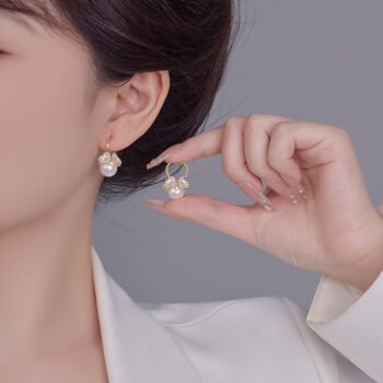 Elegant Pearl Drop Hook Earrings for Women